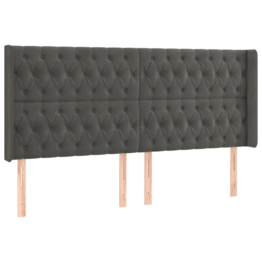 Sommier à lattes de lit matelas et LED Gris foncé 180x200 cm - 7