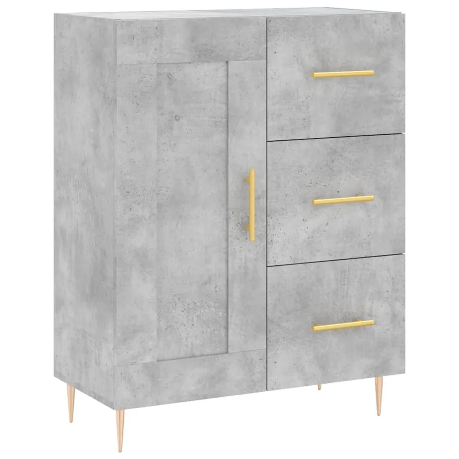 Buffet gris béton 69,5x34x90 cm bois d'ingénierie - 2