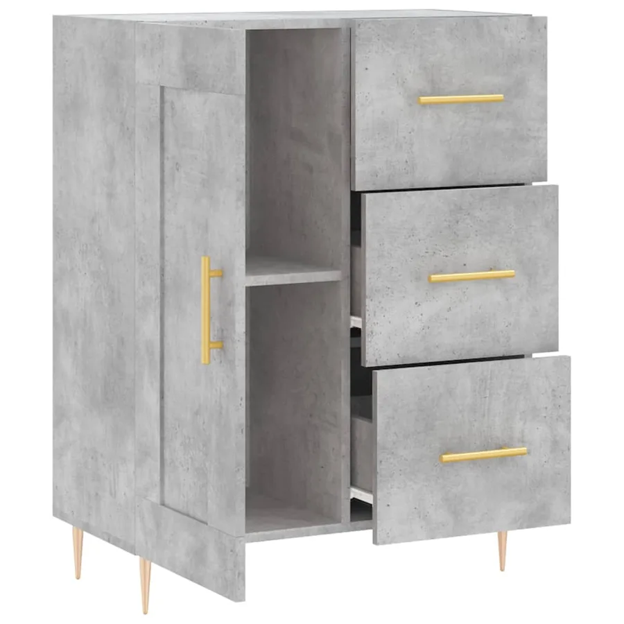 Buffet gris béton 69,5x34x90 cm bois d'ingénierie - 6