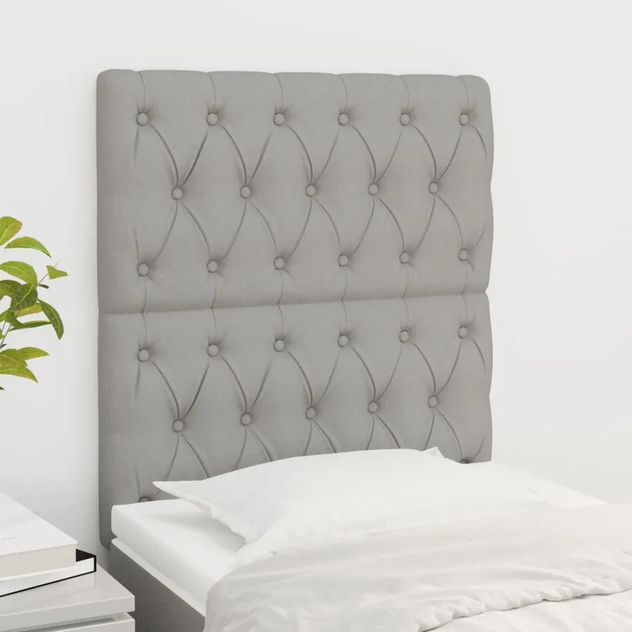 Tête de lit Gris clair 80x7x118/128 cm Tissu
