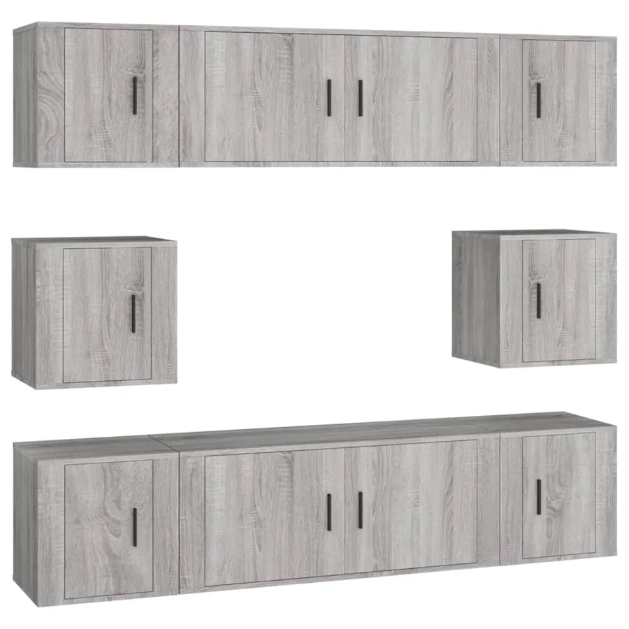 Ensemble de meubles TV 8 pcs Sonoma gris Bois d'ingénierie - 2