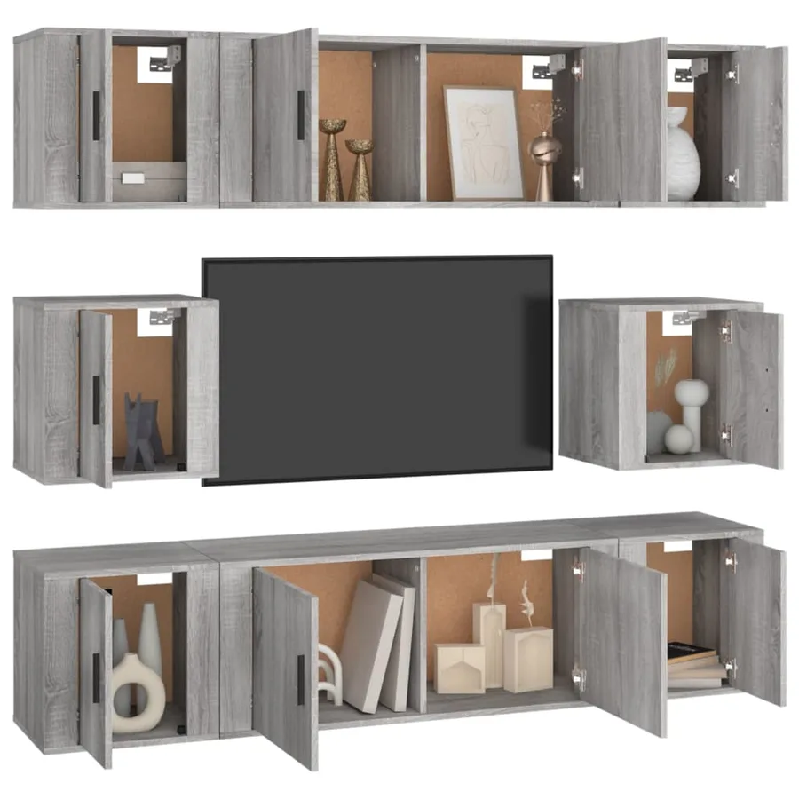 Ensemble de meubles TV 8 pcs Sonoma gris Bois d'ingénierie - 3