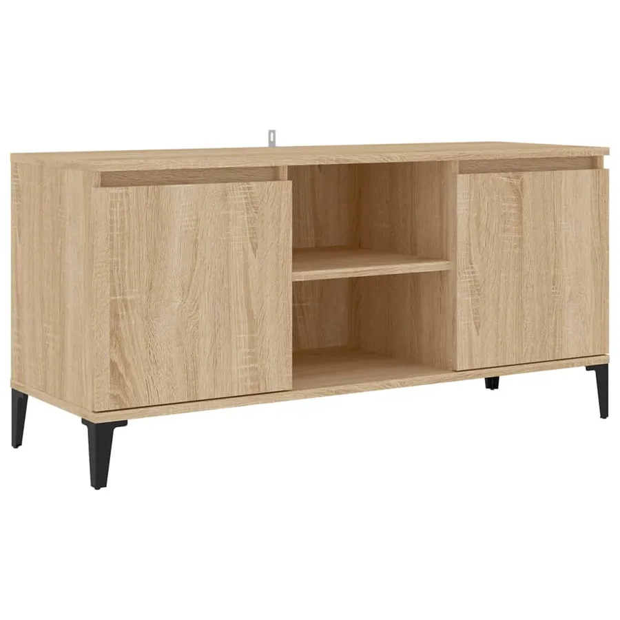Meuble TV avec pieds en métal Chêne sonoma 103,5x35x50 cm - 2