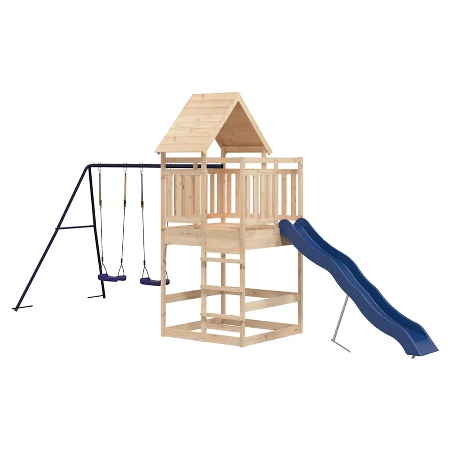 Aire de jeux d'extérieur bois de pin massif - 4