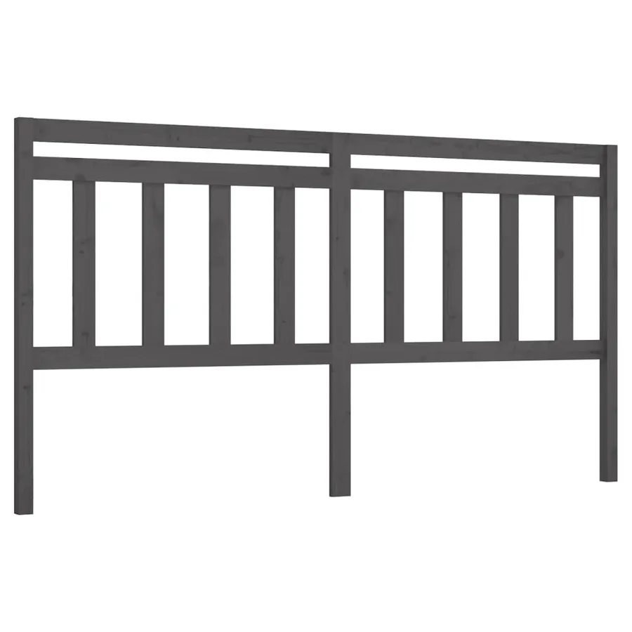 Tête de lit Gris 206x4x100 cm Bois massif de pin - 2