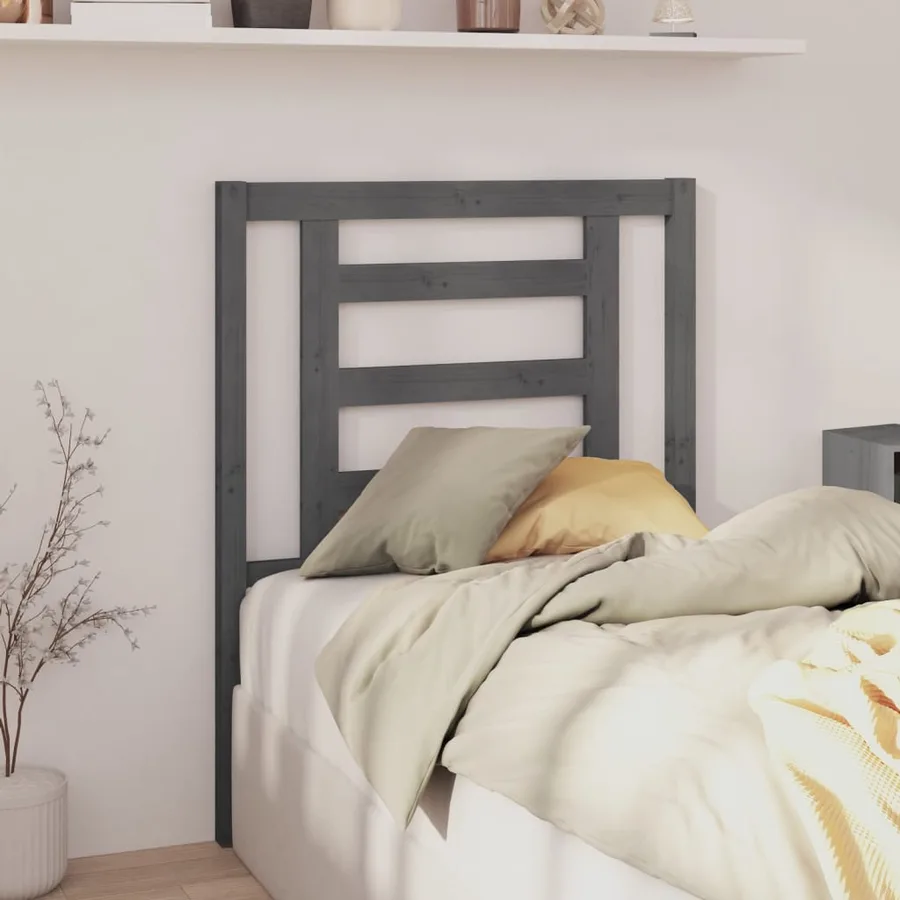 Tête de lit Gris 81x4x100 cm Bois massif de pin - 4