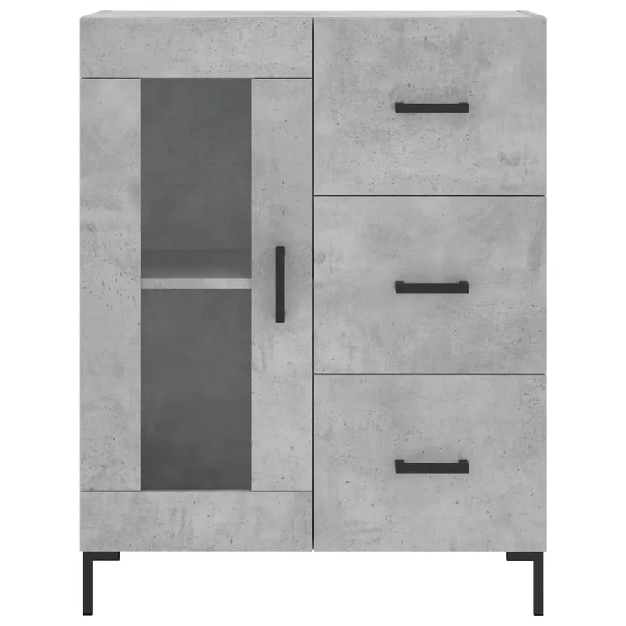 Buffet haut Gris béton 69,5x34x180 cm Bois d'ingénierie - 8