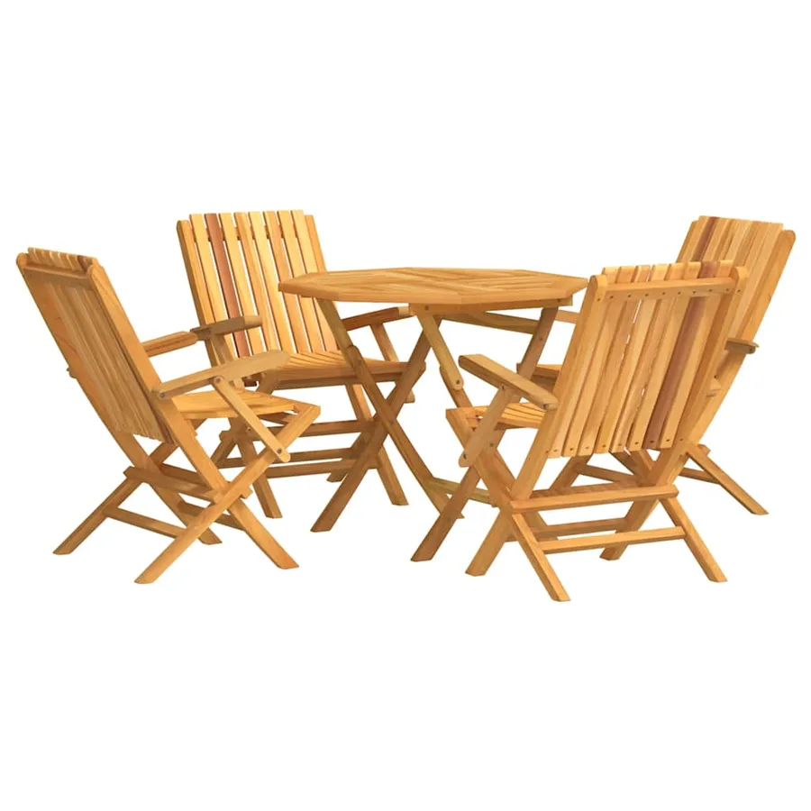 Ensemble à manger de jardin 5 pcs Bois de teck massif - 2