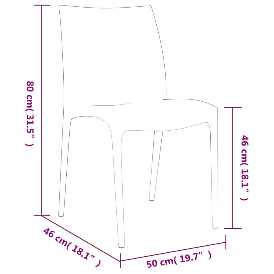 Chaises de jardin lot de 2 crème 50x46x80 cm polypropylène - 8