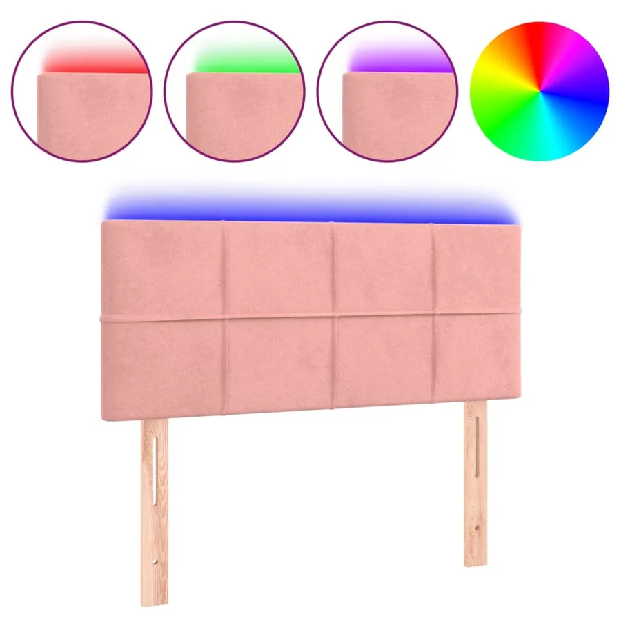 Tête de lit à LED Rose 100x5x78/88 cm Velours - 2