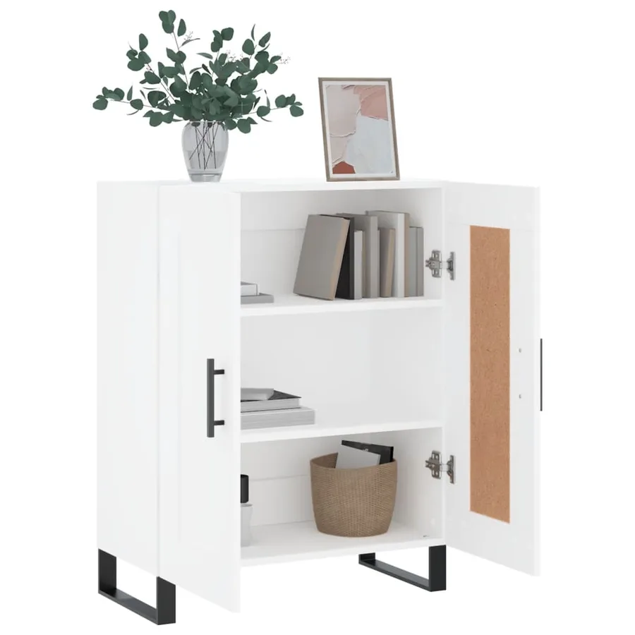 Buffet blanc 69,5x34x90 cm bois d'ingénierie - 4