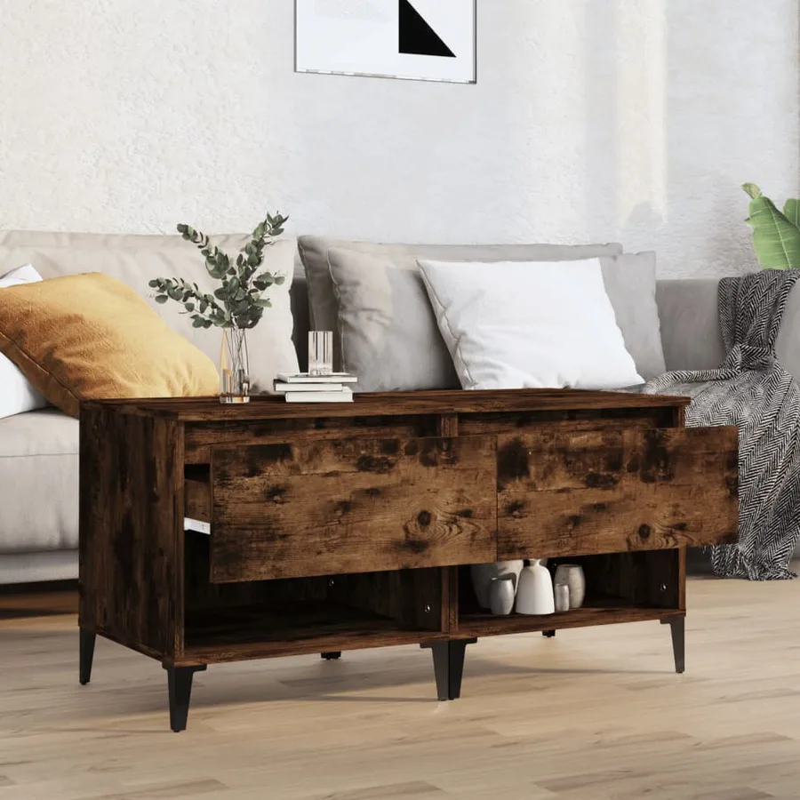 Tables d'appoint 2 pcs Chêne fumé 50x46x50 cm Bois ingénierie - 3