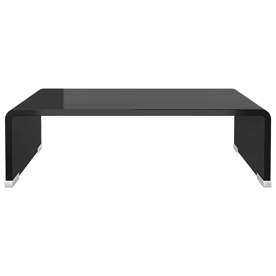 Meuble TV/support pour moniteur 40x25x11 cm verre noir - 3
