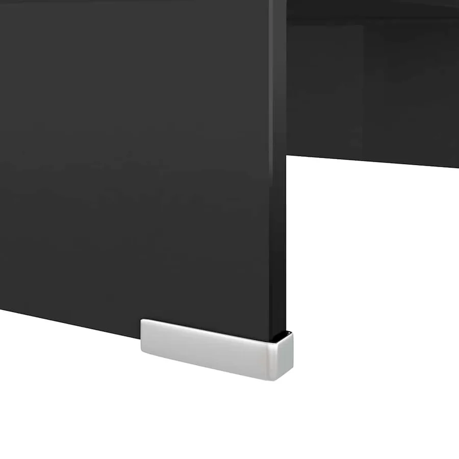 Meuble TV/support pour moniteur 40x25x11 cm verre noir - 5