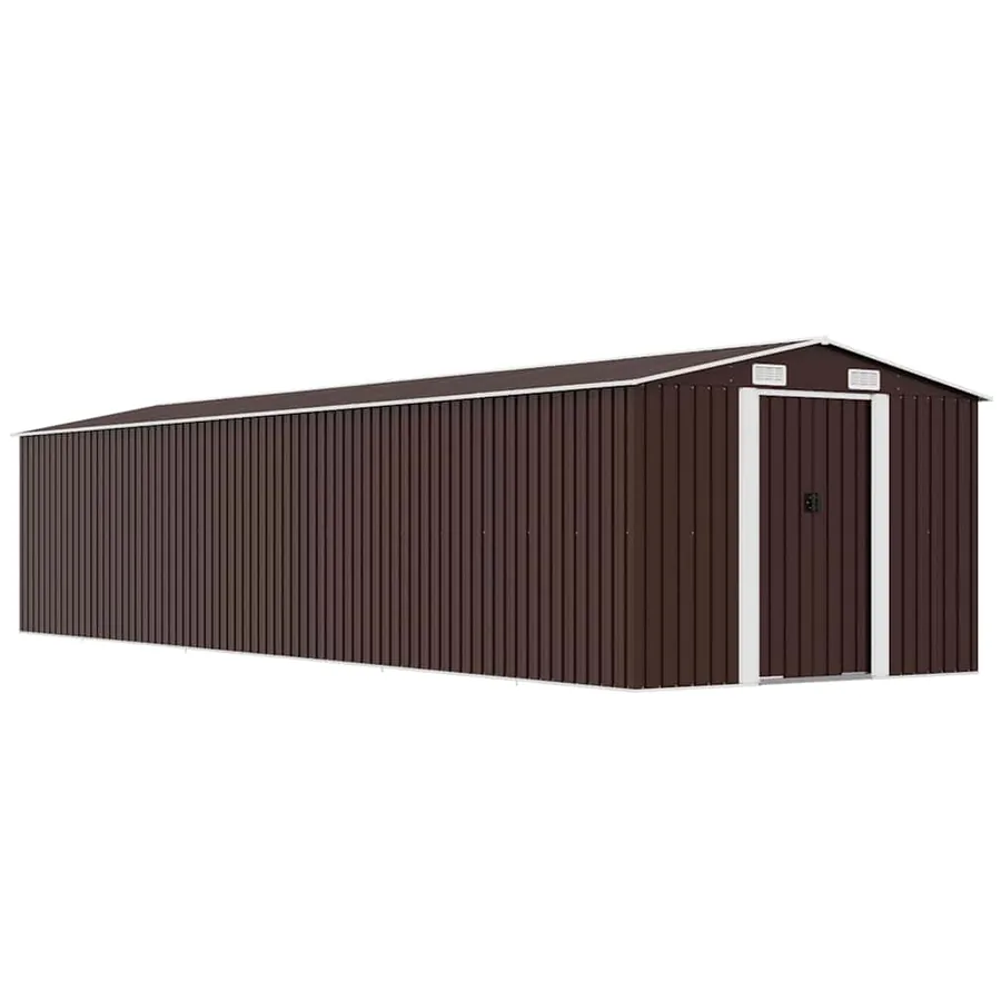 Abri de jardin Marron 257x990x181 cm Acier galvanisé