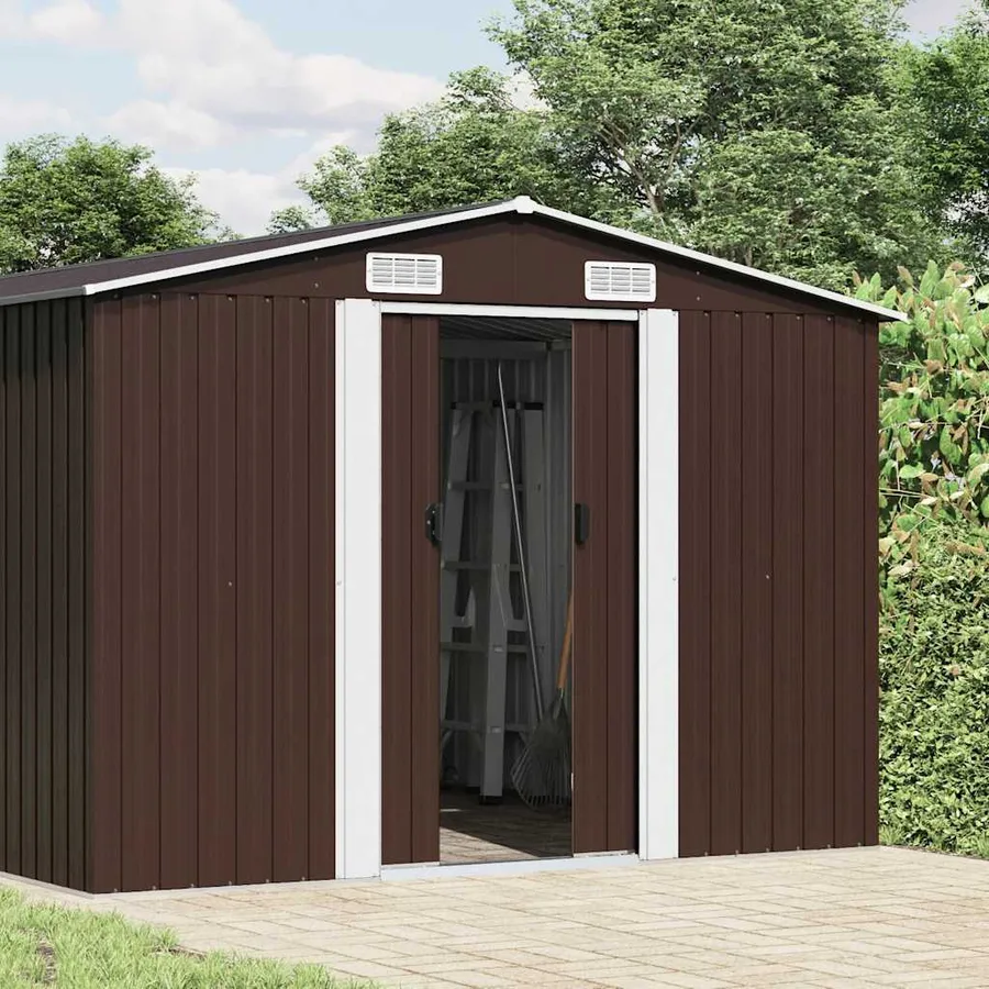 Abri de jardin Marron 257x990x181 cm Acier galvanisé - 2