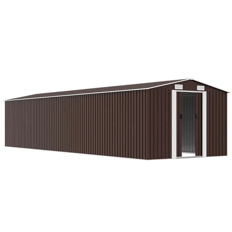 Abri de jardin Marron 257x990x181 cm Acier galvanisé - 4