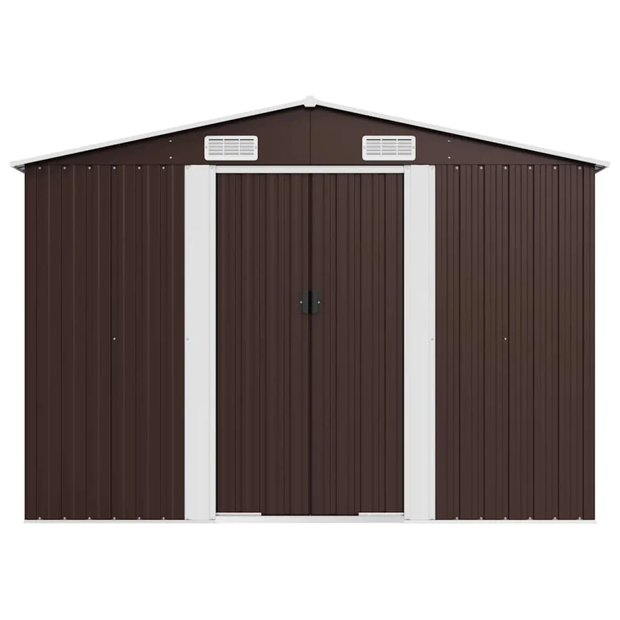 Abri de jardin Marron 257x990x181 cm Acier galvanisé - 5