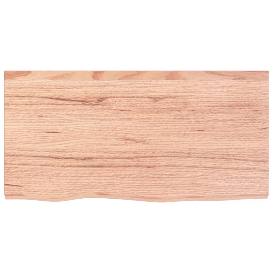 Étagère murale marron clair bois chêne massif traité - 4