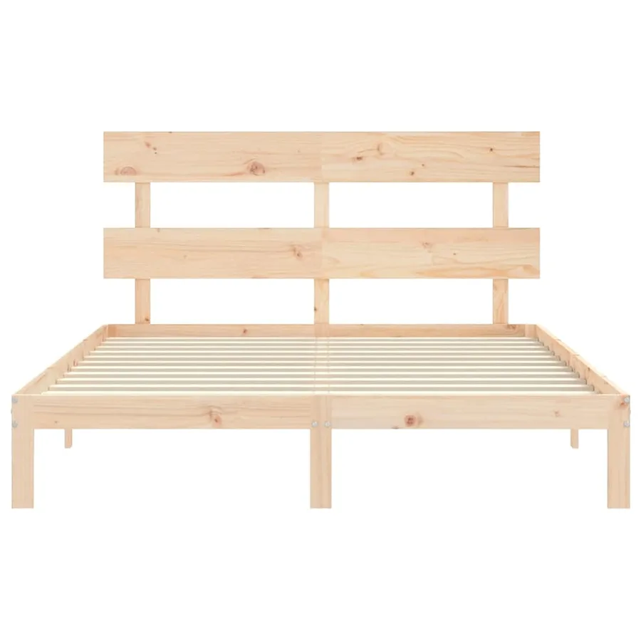 Cadre de lit sans matelas bois de pin massif - 6