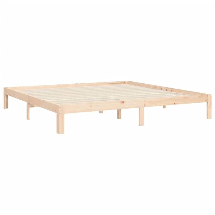 Cadre de lit sans matelas bois de pin massif - 9