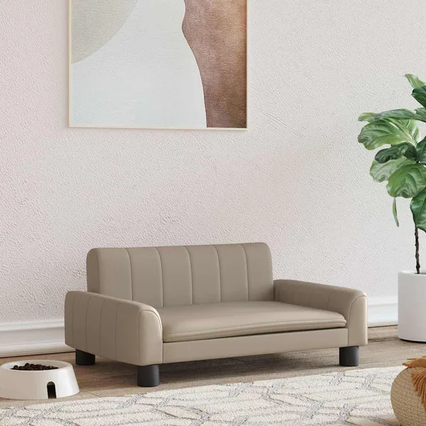 Lit pour chien cappuccino 70x45x30 cm similicuir