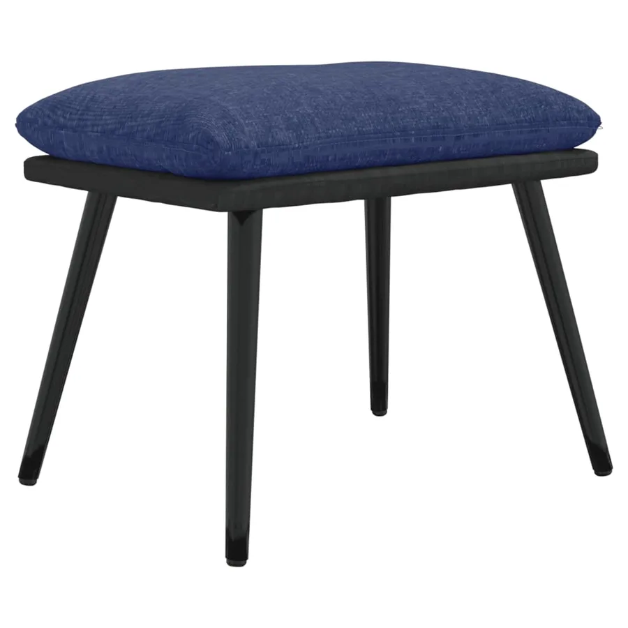 Repose-pied Bleu 45x29,5x35 cm Tissu et similicuir - 2