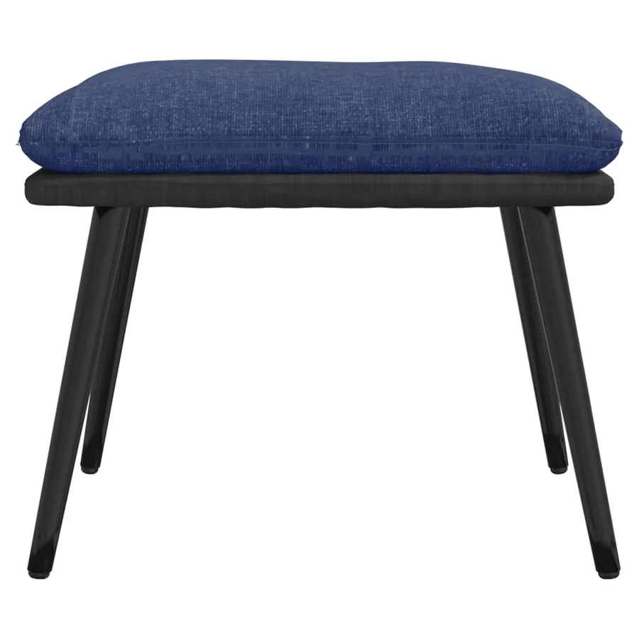 Repose-pied Bleu 45x29,5x35 cm Tissu et similicuir - 3