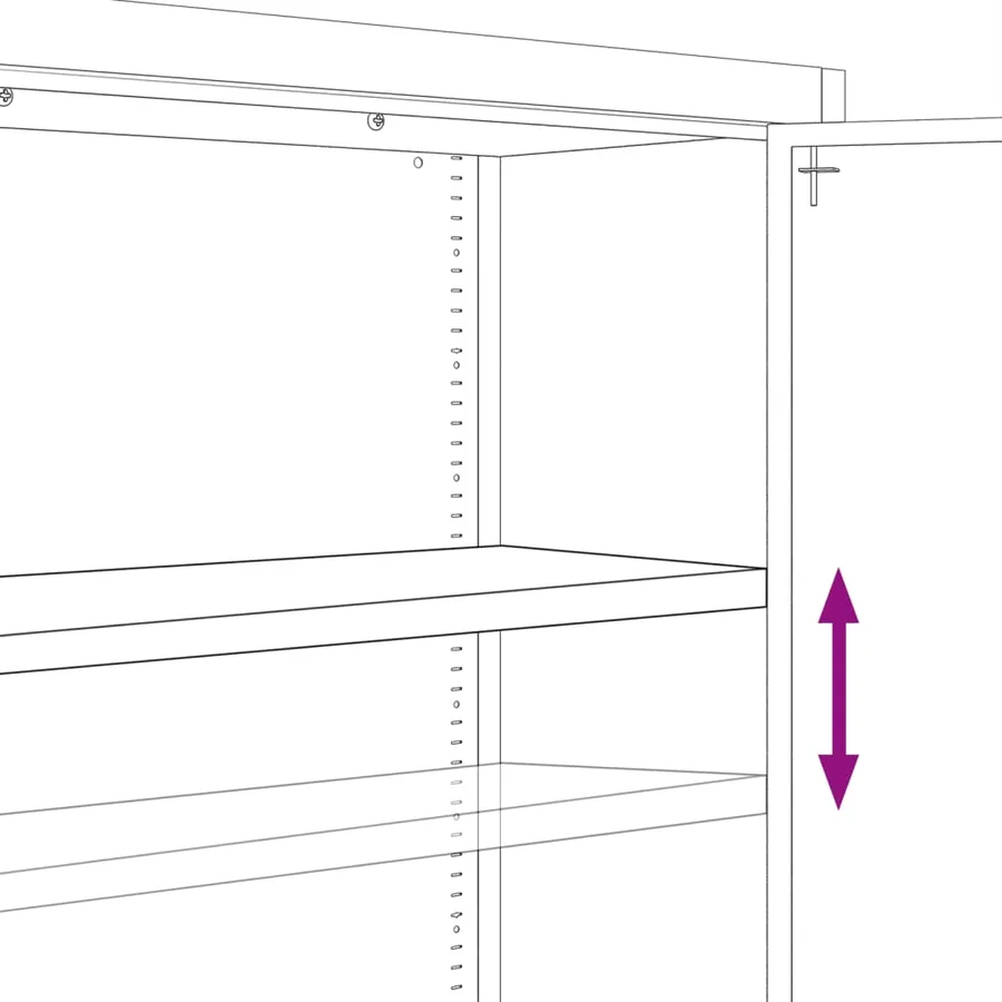 Classeur blanc 90x40x200 cm acier - 7