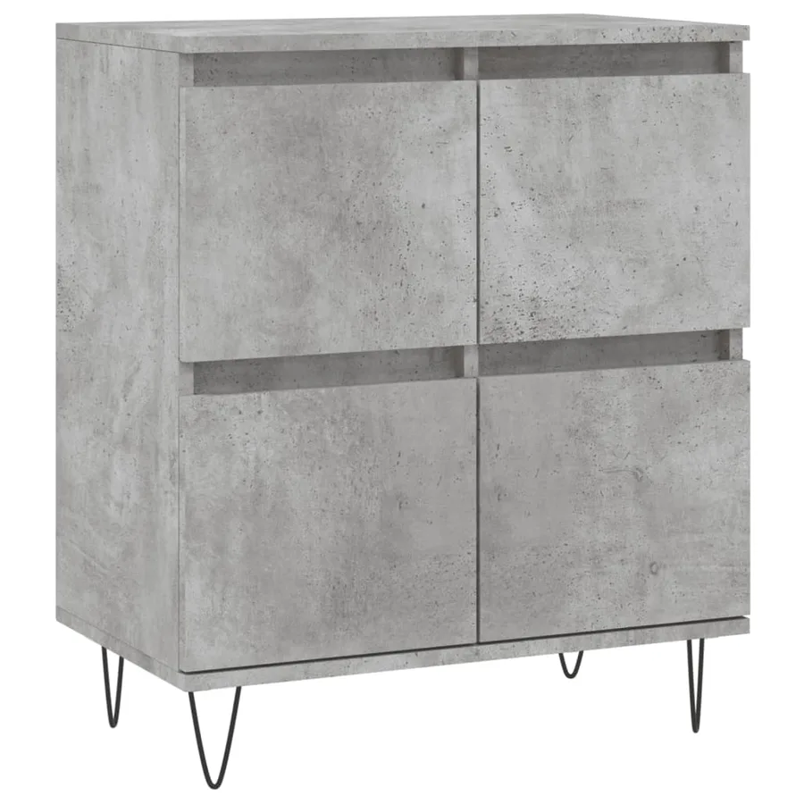 Buffets 2 pcs gris béton bois d'ingénierie - 5