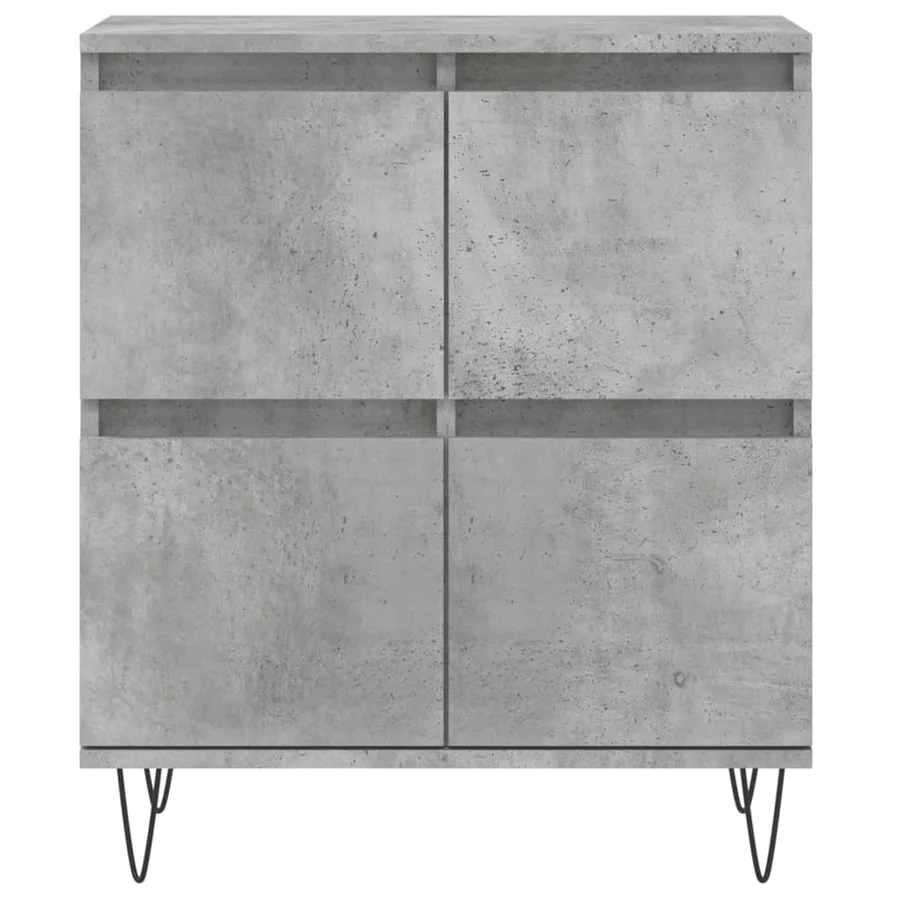 Buffets 2 pcs gris béton bois d'ingénierie - 6