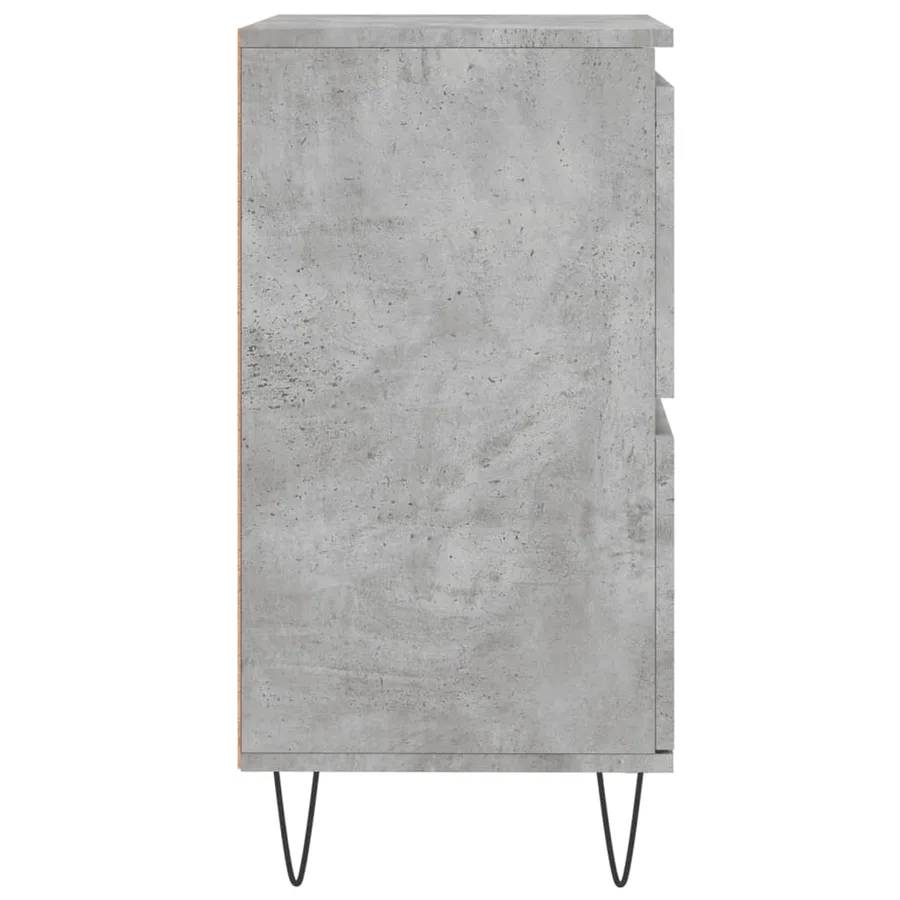 Buffets 2 pcs gris béton bois d'ingénierie - 7