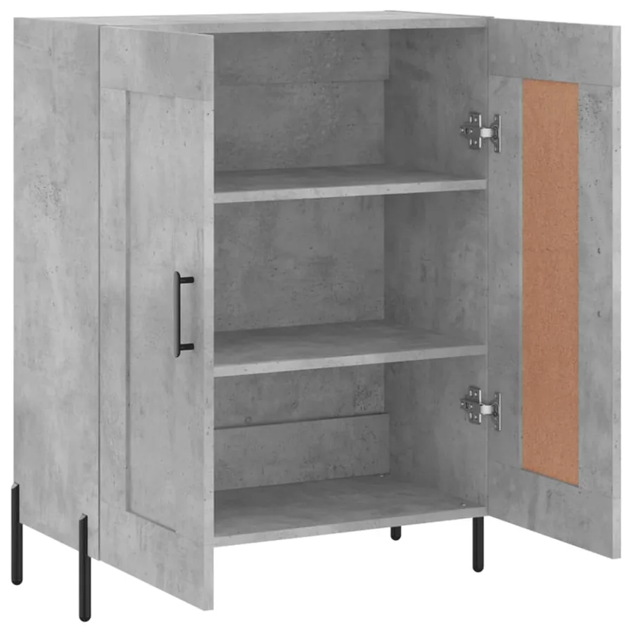 Buffet gris béton 69,5x34x90 cm bois d'ingénierie - 6