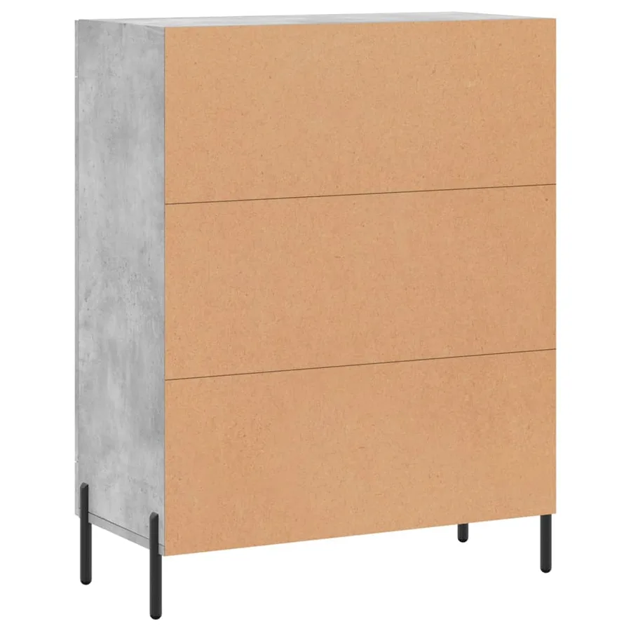 Buffet gris béton 69,5x34x90 cm bois d'ingénierie - 8