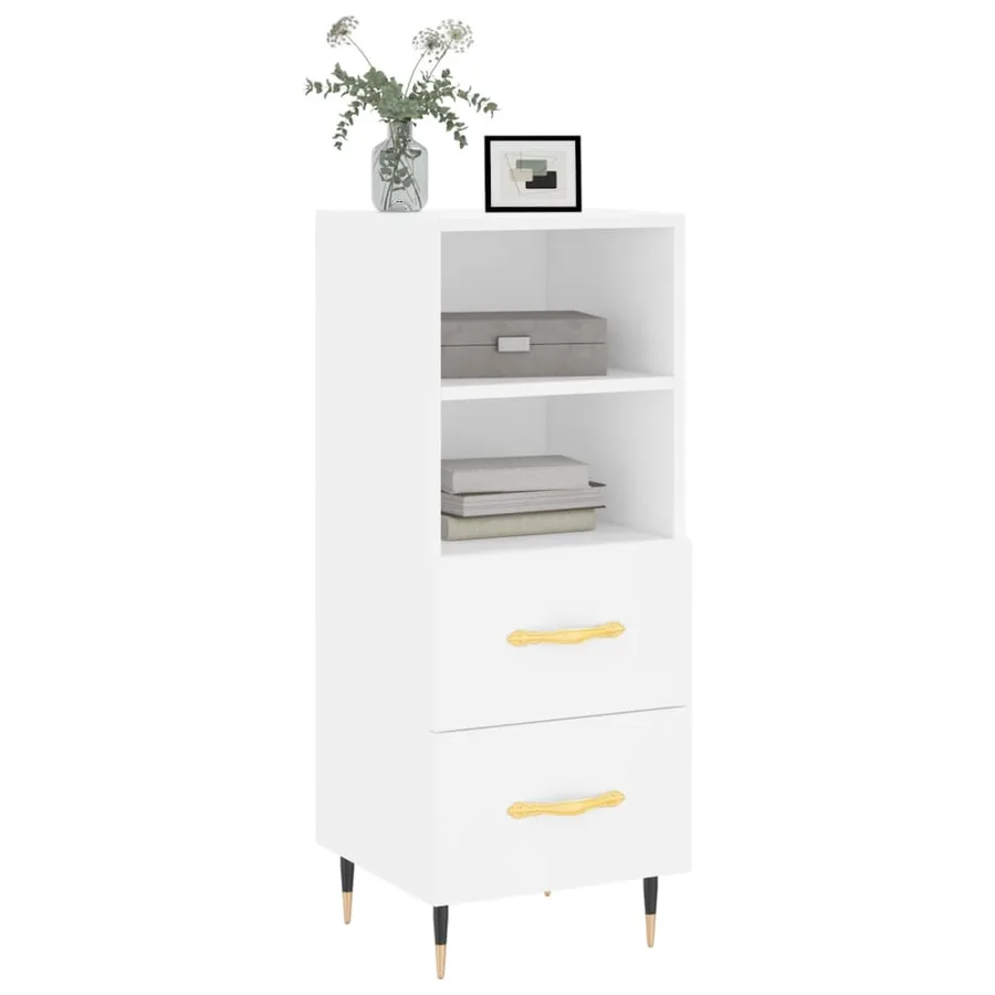 Buffet blanc 34,5x34x90 cm bois d'ingénierie - 3