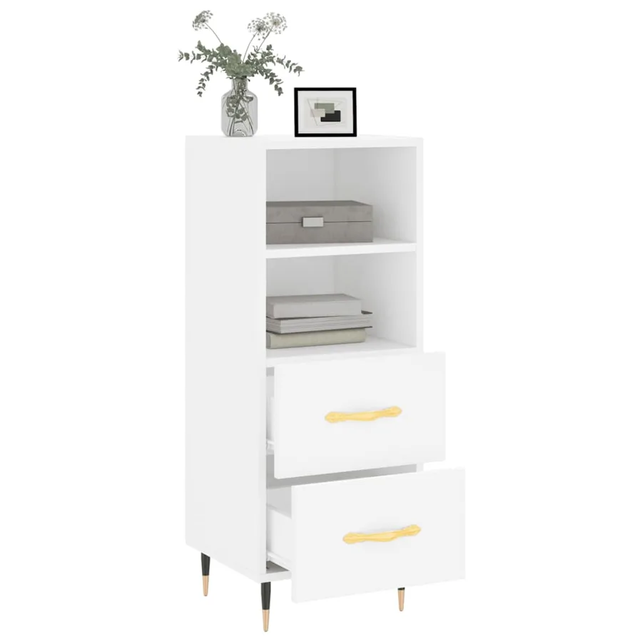 Buffet blanc 34,5x34x90 cm bois d'ingénierie - 4