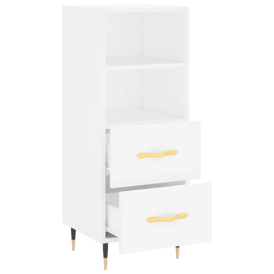 Buffet blanc 34,5x34x90 cm bois d'ingénierie - 5