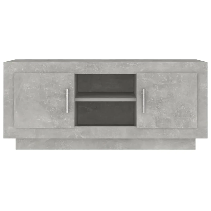 Meuble TV gris béton 102x35x45 cm bois d'ingénierie - 5