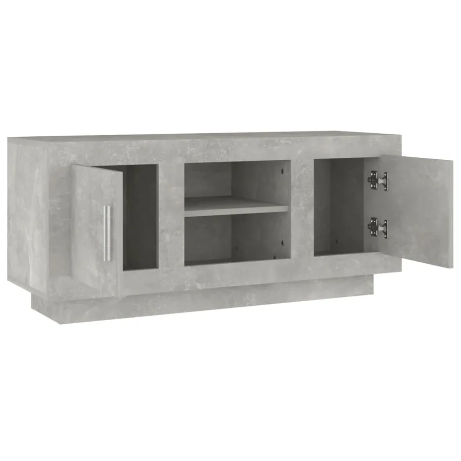 Meuble TV gris béton 102x35x45 cm bois d'ingénierie - 7