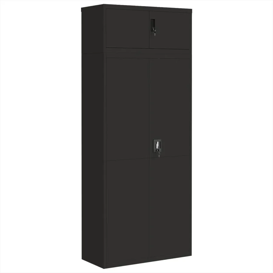 Classeur noir 90x40x220 cm acier - 2