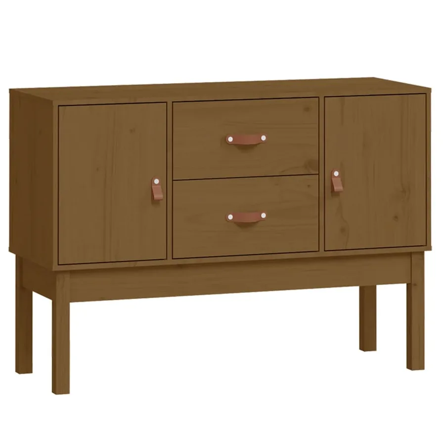 Buffet Marron miel 110x40x78 cm Bois massif de pin - 2
