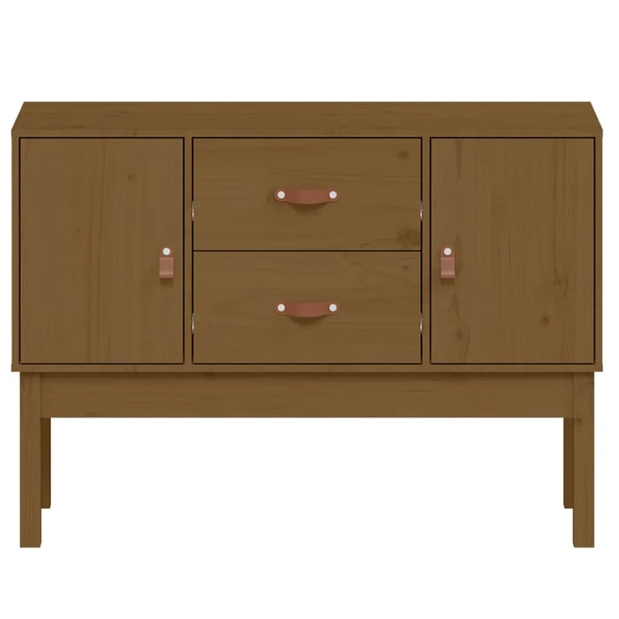 Buffet Marron miel 110x40x78 cm Bois massif de pin - 5