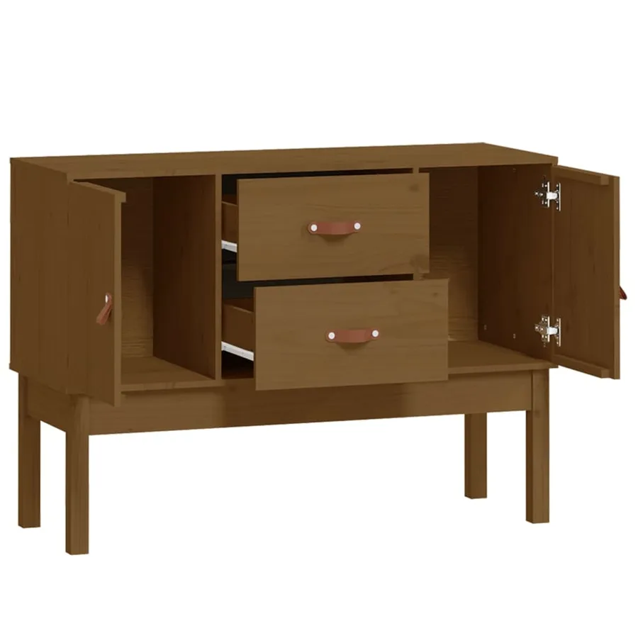 Buffet Marron miel 110x40x78 cm Bois massif de pin - 6