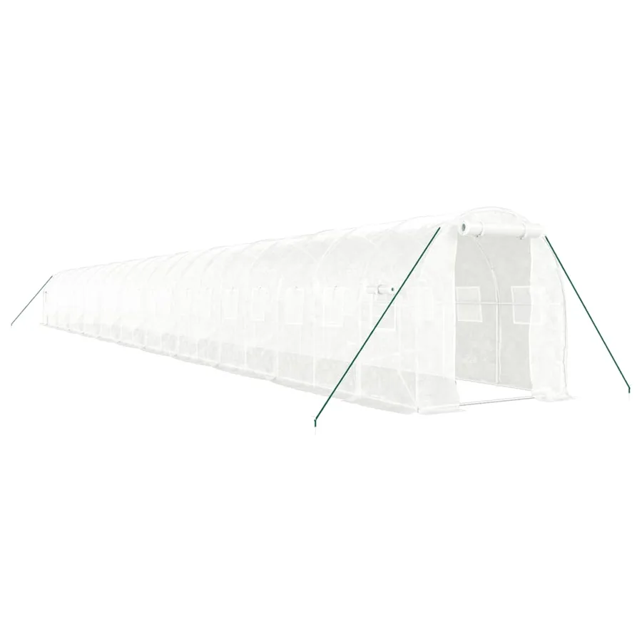 Serre avec cadre en acier blanc 44 m² 22x2x2 m - 2
