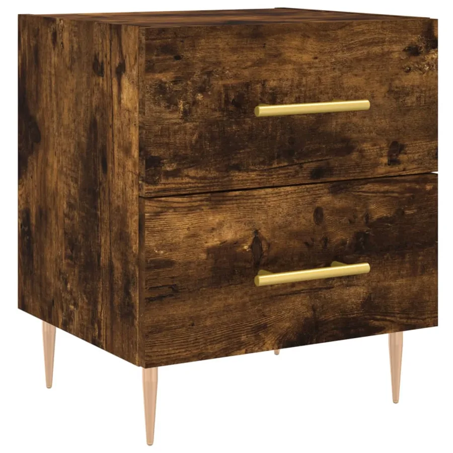 Tables de chevet 2pcs chêne fumé 40x35x47,5cm bois d’ingénierie - 5