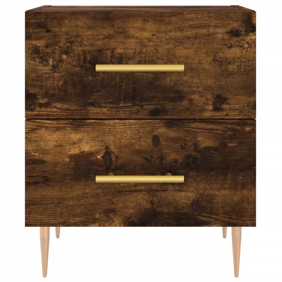 Tables de chevet 2pcs chêne fumé 40x35x47,5cm bois d’ingénierie - 6