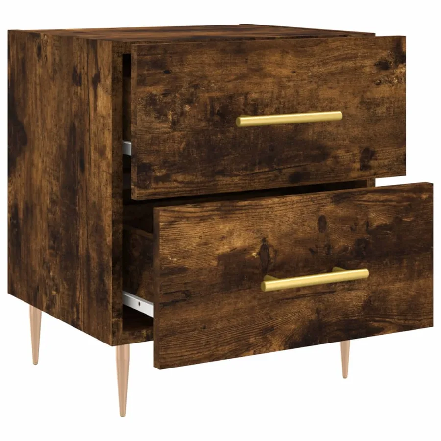 Tables de chevet 2pcs chêne fumé 40x35x47,5cm bois d’ingénierie - 8