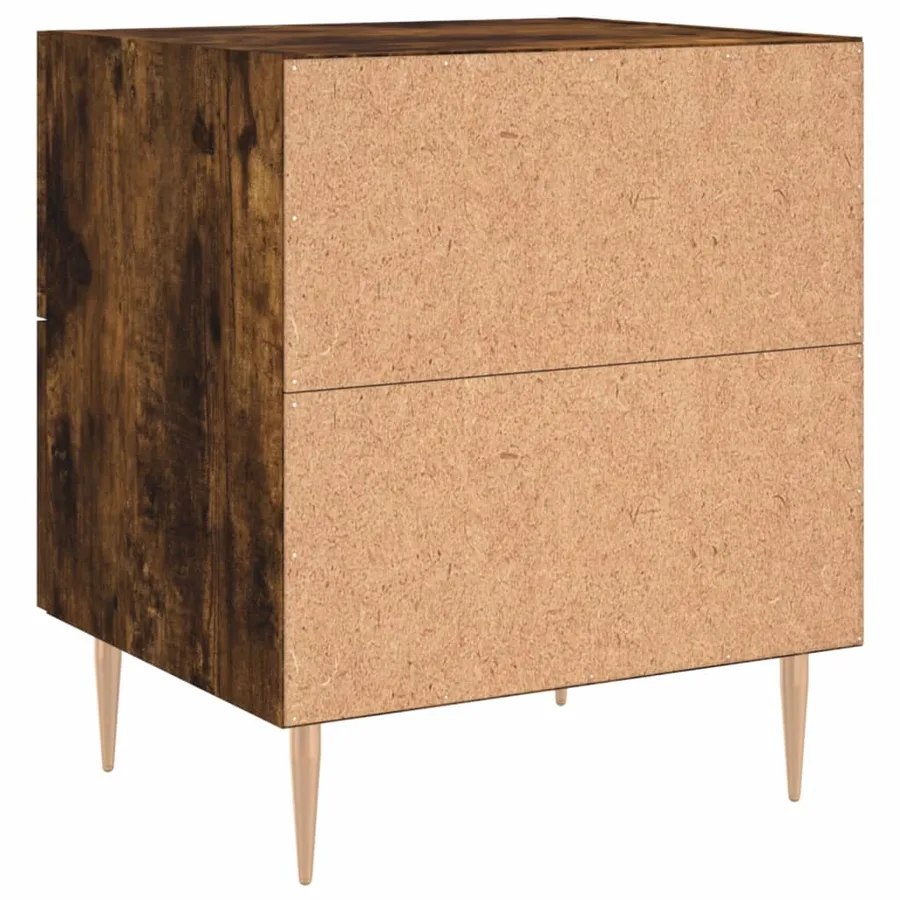 Tables de chevet 2pcs chêne fumé 40x35x47,5cm bois d’ingénierie - 9