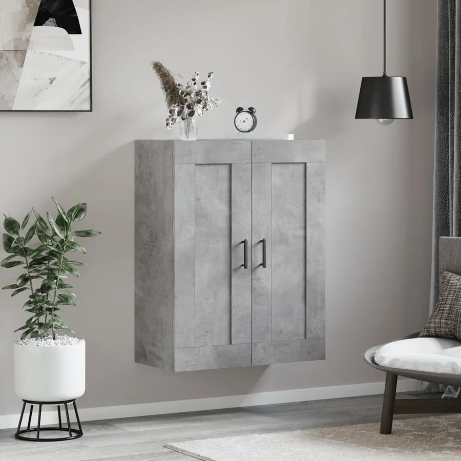 Armoire murale gris béton 69,5x34x90 cm bois d'ingénierie - 3