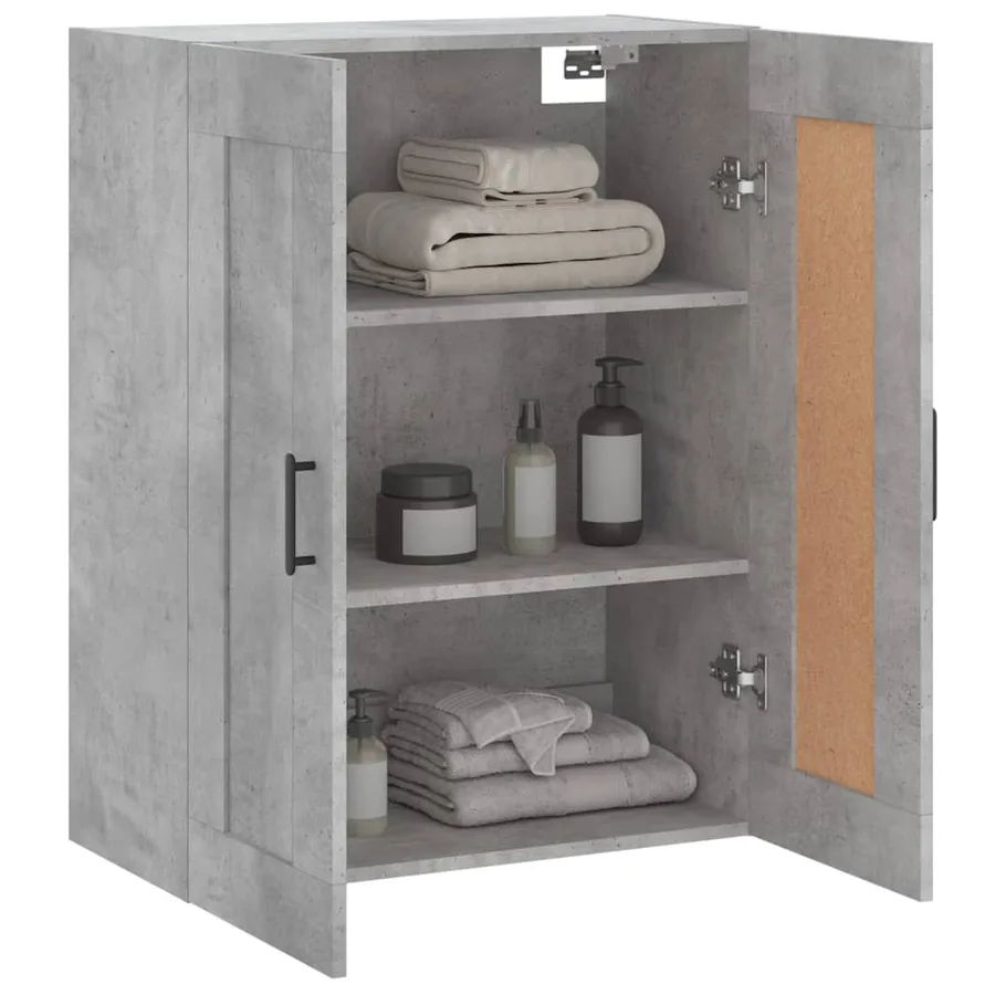 Armoire murale gris béton 69,5x34x90 cm bois d'ingénierie - 5